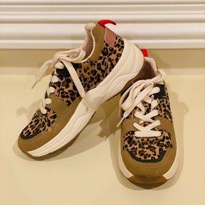 NWOT Zara Little/Big Girl Leopard Print Sneaker Size EU 36/US 4